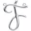 84576:110:P 14kt White "F" Script Initial