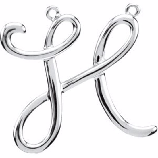 84576:203:P Sterling Silver "H" Script Initial