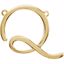 84576:224:P 14kt Yellow "Q" Script Initial