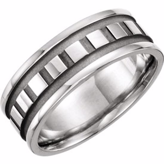 50472:287515:P 14kt White 7.75mm Design Band Size 13