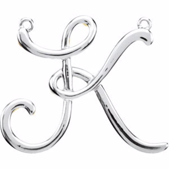 84576:242:P Sterling Silver "K" Script Initial