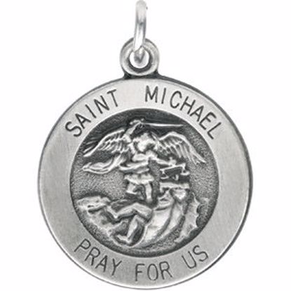 R5052:144035:P Sterling Silver 14.5mm St.Michael Medal