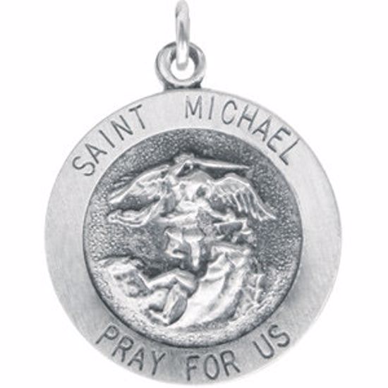 R5052:144037:P Sterling Silver 18mm St.Michael Medal