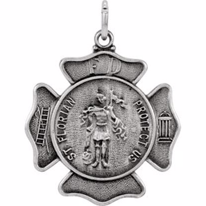 R16390:68173:P Sterling Silver 28x25mm St. Florian Pendant