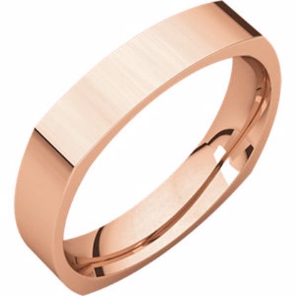 SQR10.5:276443:P 14kt Rose 4mm Square Comfort Fit Band