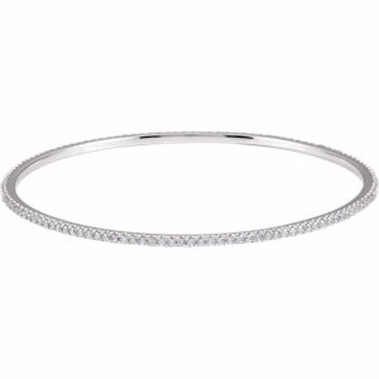 67337:102:P 14kt White 2 CTW Diamond Stackable Bangle Bracelet