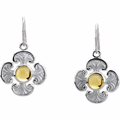 R16585C:102:P Genuine Citrine Maltese Cross Earrings