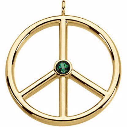 67403:100:P Genuine Topaz Peace Sign Pendant