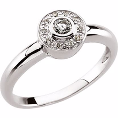 61509:60009:P 14kt White 1/6 CTW Diamond Ring Size 8.5