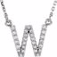 67311:122:P 14kt White Letter "W" 1/6 CTW Diamond 16" Necklace