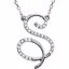 67399:136:P 14kt White Letter "S" 1/6 CTW Diamond Initial 17" Necklace