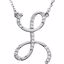 67399:122:P 14kt White Letter "L" 1/8 CTW Diamond Initial 17" Necklace
