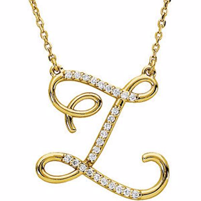 67399:151:P 14kt Yellow Letter "Z" 1/8 CTW Diamond Initial 17" Necklace