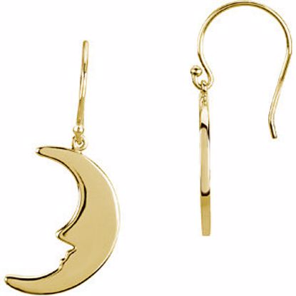 84600:100:P 14kt Yellow Petite Moon Earrings