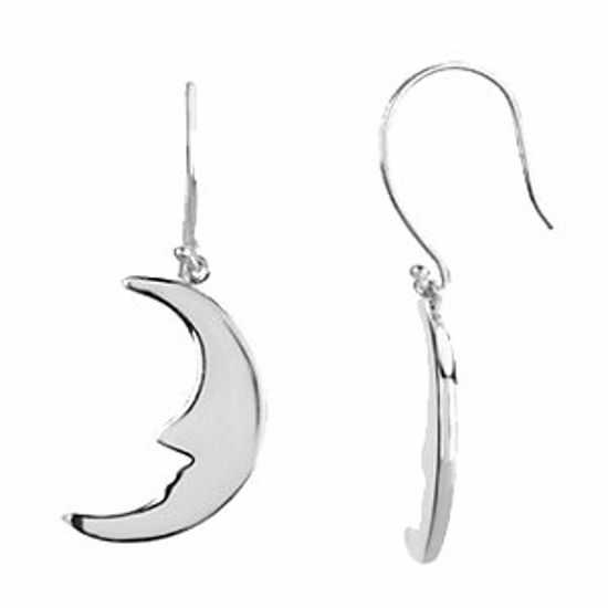 84600:101:P 14kt White Petite Moon Earrings