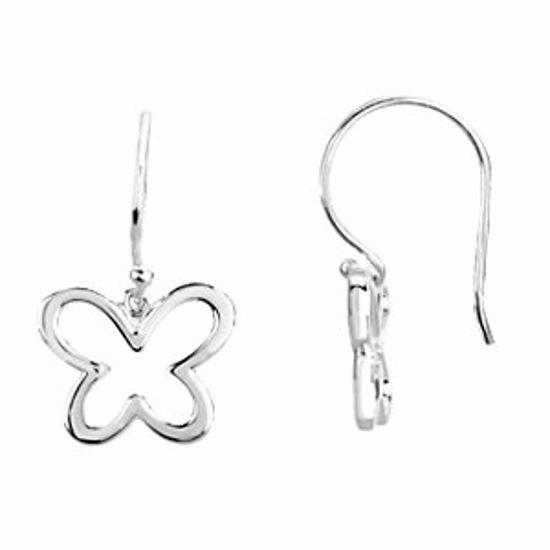 84606:101:P 14kt White Petite Butterfly Earrings