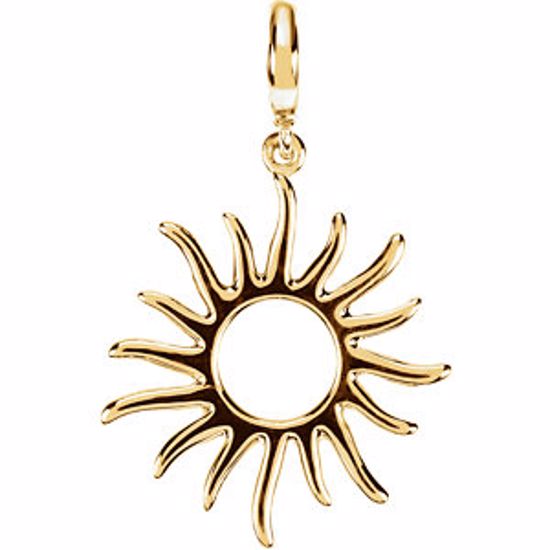 84623:100:P 14kt Yellow 28.75x17mm Petite Sun Charm