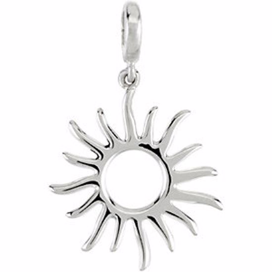 84623:102:P Sterling Silver 28.75x17mm Petite Sun Charm