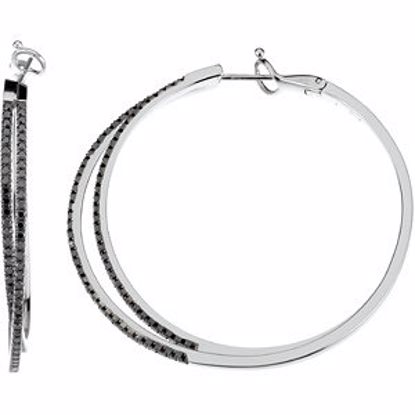 67434:60001:P Black Diamond Hoop Earrings