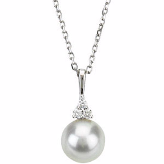 67461:101:P Freshwater Cultured Pearl & Diamond Necklace