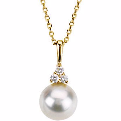 67461:102:P Freshwater Cultured Pearl & Diamond Necklace