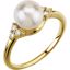 67462:102:P 14kt Yellow 7.5-8mm Freshwater Cultured Pearl & 1/8 CTW Diamond Ring