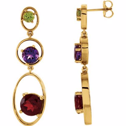 67481:60001:P Multi-Gemstone Earrings