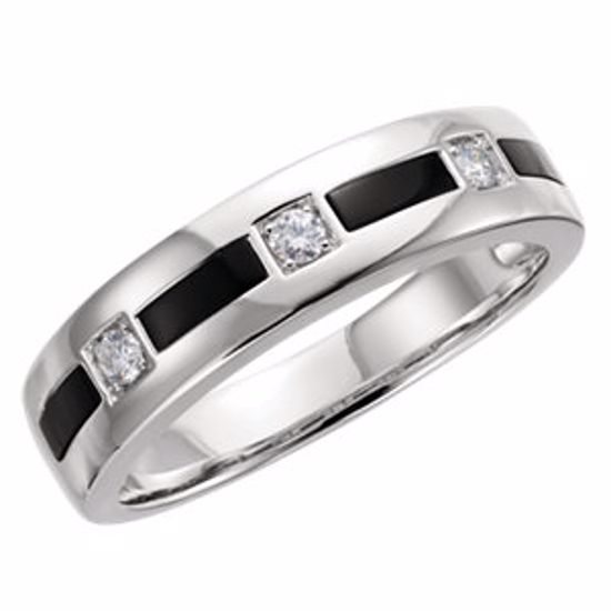 65520:60013:P 14kt White Onyx & 1/6 CTW Diamond Ring Size 12