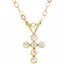 19697:60001:P 14kt Yellow Youth Cubic Zirconia Cross 15" Necklace