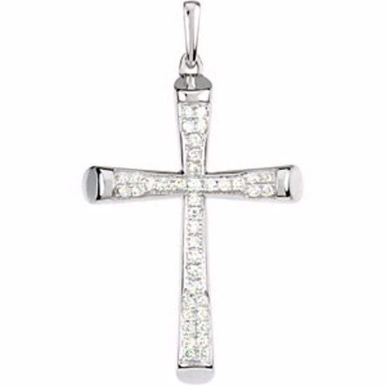 R42208:100:P Micro Pavé Cross Pendant