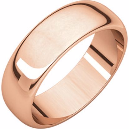 HR12:60349:P 10kt Rose 6mm Half Round Wedding Band