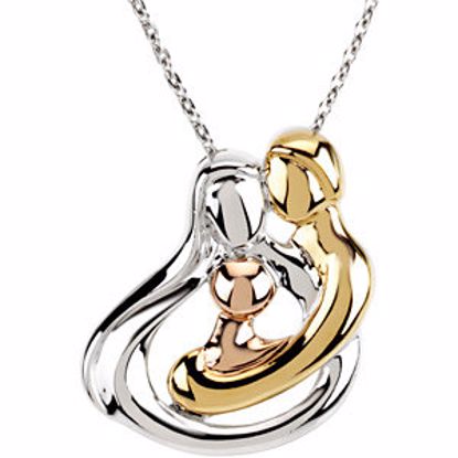 R45220:600010:P Tri-Color Embraced by the Heart&trade; Family Necklace