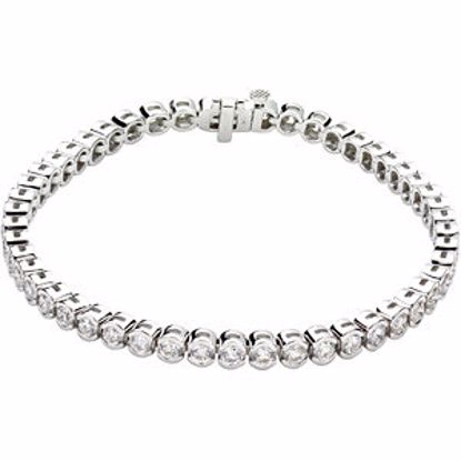 67412:60001:P 14kt White 6 CTW Diamond Line 7.25" Bracelet