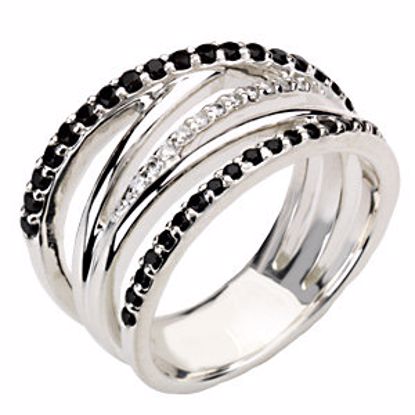 67508:104:P Sterling Silver Black Spinel & 1/10 CTW Diamond Ring