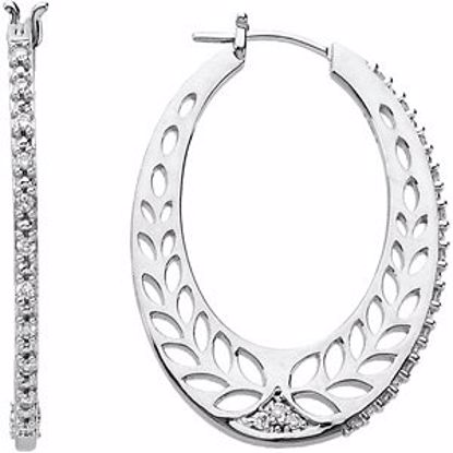 67510:102:P 14kt White 1/3 CTW Diamond Hoop Earrings