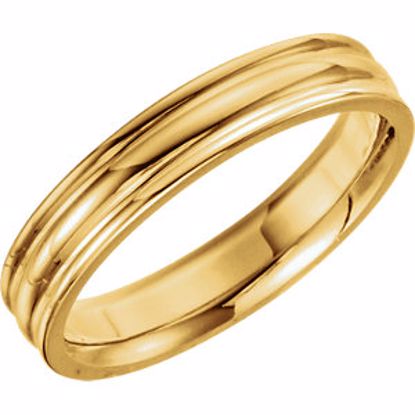 5724:29146:P 14kt Yellow 4mm Fluted Band Size 6.5