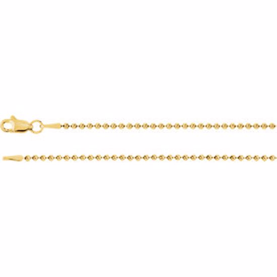 CH944:304:P 14kt Yellow 1.5mm Bead 16" Chain