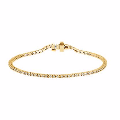 67410:60002:P 14kt Yellow 1 CTW Diamond Line 7.25" Bracelet