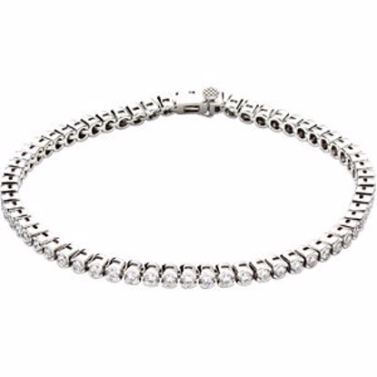 67412:60003:P 14kt White 3 CTW Diamond Line 7.25" Bracelet