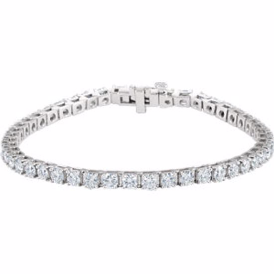 67502:60001:P 18kt White 7 CTW Diamond Line 7.25" Bracelet