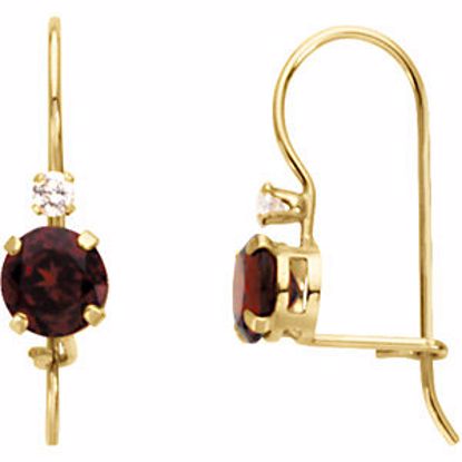 19283:600010:P 14kt Yellow January Youth Birthstone Earring