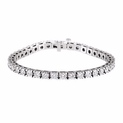 67416:60001:P 18kt White 9 CTW Diamond Line 7.25" Bracelet