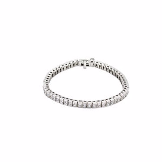 67503:60001:P 18kt White 9 CTW Diamond Line 7.25" Bracelet