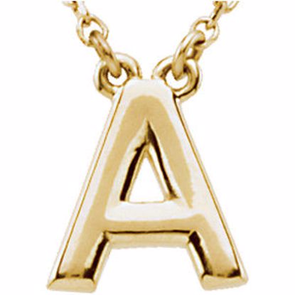 84634:100:P 14kt Yellow Letter "A" Block Initial 16" Necklace