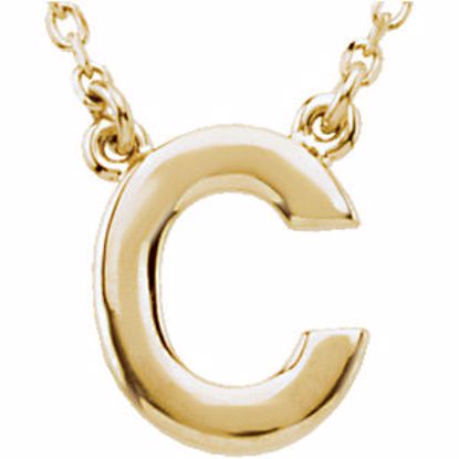 84634:146:P 14kt Yellow Letter "C" Block Initial 16" Necklace