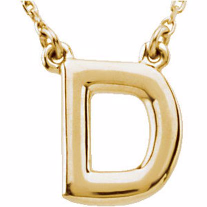 84634:116:P 14kt Yellow Letter "D" Block Initial 16" Necklace