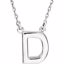 84634:109:P Sterling Silver Letter "D" Block Initial 16" Necklace
