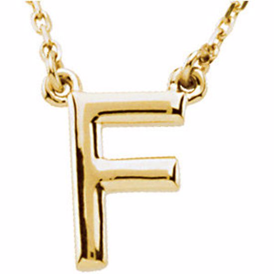 84634:316225:P 14kt Yellow Letter "F" Block Initial 16" Necklace