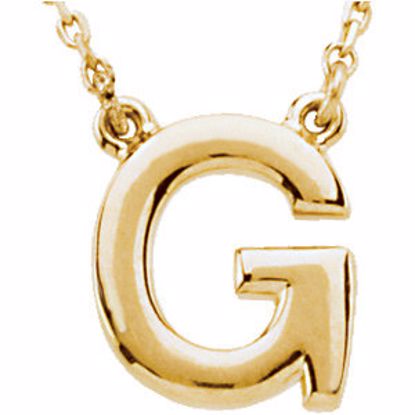 84634:316223:P 14kt Yellow Letter "G" Block Initial 16" Necklace