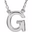 84634:316233:P 14kt White Letter "G" Block Initial 16" Necklace